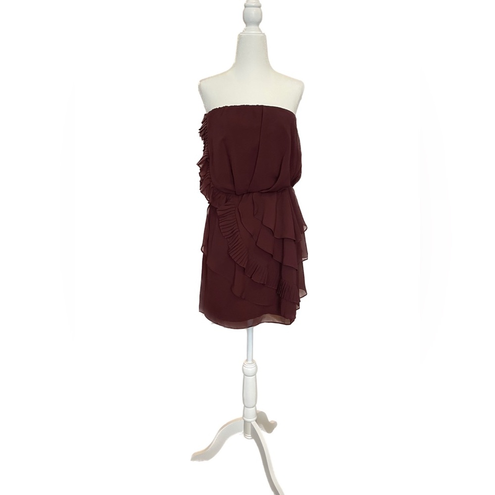 BCBGeneration Burgundy Strapless Dress - Size “XS”